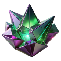 wonderful classic Fractured shards of amethyst and emerald glass, reflecting refracted light beams in a dark, ethereal void. Art Deco style with ray tracing rendering high resolution png