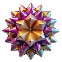 dramatic classic A kaleidoscope of vibrant, fragmented geometric shapes, radiating outwards from a central point, with a metallic sheen. Cubism style with ambient occlusion original png