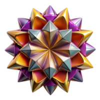 beautiful vintage A kaleidoscope of vibrant, fragmented geometric shapes, radiating outwards from a central point, with a metallic sheen. Cubism style with ambient occlusion high resolution png