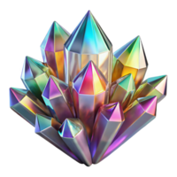 magnificent modern A cluster of crystalline structures, refracting and reflecting light, creating a dazzling display of prismatic colors. Art Nouveau style with global illumination high resolution png