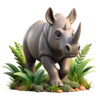 extraordinary rustic A rhinoceros charging through the bush, savanna setting, dramatic lighting, wildlife photography style detailed png