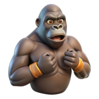 beautiful rustic A gorilla beating its chest, jungle setting, dappled sunlight, realistic rendering style authentic png