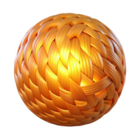 beautiful vintage A textured sphere composed of interwoven threads of light, emitting a warm, golden glow. Minimalism style with a subtle gradient high quality png