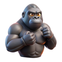 magnificent contemporary A gorilla beating its chest, jungle setting, dappled sunlight, realistic rendering style high resolution png