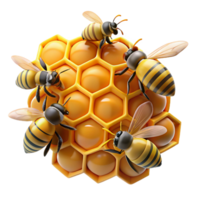 stunning rustic A swarm of bees buzzing around a honeycomb, close-up, macro photography style premium png