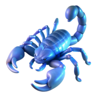 vibrant minimalist A scorpion glowing under UV light, desert setting, dark background, macro photography style high quality png