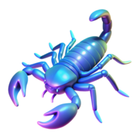 wonderful traditional A scorpion glowing under UV light, desert setting, dark background, macro photography style professional png