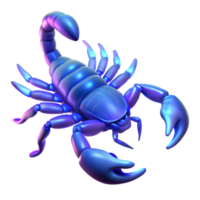 dramatic traditional A scorpion glowing under UV light, desert setting, dark background, macro photography style high quality png