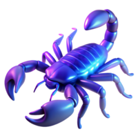 impressive artistic A scorpion glowing under UV light, desert setting, dark background, macro photography style 4K png