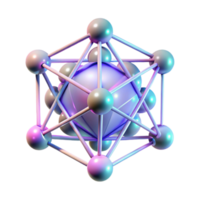 serene artistic A complex network of interconnected nodes, glowing with a soft, ethereal light, resembling a digital network. Cyberpunk style with neon accents premium png