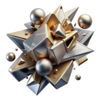 wonderful modern A dynamic composition of fragmented shapes and lines, creating a sense of movement and energy, with a metallic texture. Futurism style with a motion blur effect original png