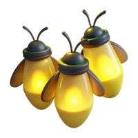 wonderful abstract A group of fireflies glowing in the night, forest setting, dark background detailed png
