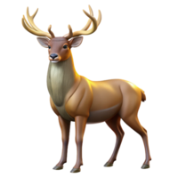 wonderful vintage A majestic stag with large antlers, forest setting, autumn colors, realistic rendering style high quality png