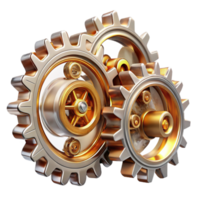 wonderful classic Steampunk gears interconnected, intricate clockwork mechanism, metallic reflections, studio lighting premium png