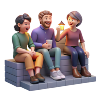 beautiful vintage A group of friends sitting on a stoop, laughing and talking, evening, warm lighting, slice-of-life style exclusive png