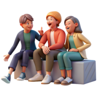 beautiful abstract A group of friends sitting on a stoop, laughing and talking, evening, warm lighting, slice-of-life style genuine png