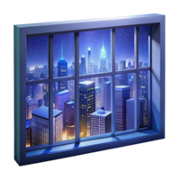 magnificent classic A view from a skyscraper window overlooking a cityscape, night, twinkling lights, panoramic style high quality png