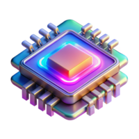 elegant creative A close-up of a data chip with intricate circuitry glowing with vibrant colors. Cyberpunk, technological, abstract original png