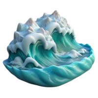 elegant creative Portrait of a tranquil ocean scene with crashing waves, soft, diffused lighting, seascape painting style genuine png