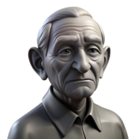 magnificent artistic Portrait of an elderly man with deep wrinkles and a thoughtful expression, Rembrandt lighting, black and white photography style high resolution png