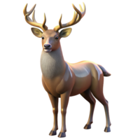 extraordinary classic A majestic stag with large antlers standing in a forest clearing, lit by dappled sunlight, in a realistic style original png