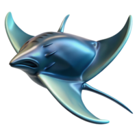 beautiful artistic A graceful manta ray gliding through the ocean, illuminated by underwater sunlight, in a dynamic, realistic style exclusive png