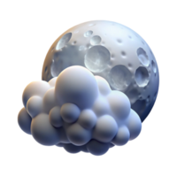 elegant minimalist A full moon shining through the clouds, night sky, ethereal lighting, realistic style 4K png