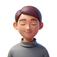 extraordinary contemporary Portrait of a person with closed eyes, conveying a sense of peace and tranquility, lit by soft, diffused light, in a minimalist style 4K png