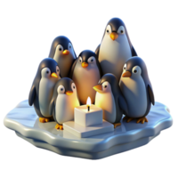 wonderful rustic A colony of penguins huddled together on an icy shore, lit by the cold light of the Antarctic sun, in a photographic style exclusive png