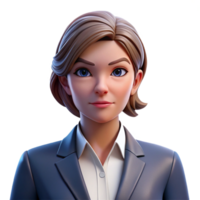vibrant traditional Portrait of a confident businesswoman with sharp features, a tailored suit, and a determined expression, lit by studio lighting, in a corporate photography style 4K png