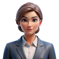 vibrant traditional Portrait of a confident businesswoman with sharp features, a tailored suit, and a determined expression, lit by studio lighting, in a corporate photography style original png