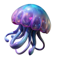elegant abstract A giant, translucent jellyfish filled with swirling nebulae. Cosmic horror style high resolution png