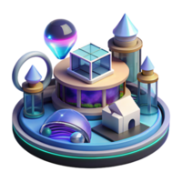 beautiful artistic Metaverse architecture, virtual reality environment, futuristic design, interactive elements, digital art, detailed png