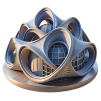 wonderful vintage Parametric architecture, complex curves and surfaces, futuristic design, white background, high detail, 4K png