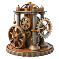 impressive modern Deconstructed clock tower, gears and cogs exposed, steampunk style, rust and decay, intricate detail, authentic png