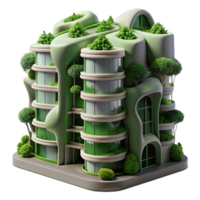 magnificent modern Biomorphic apartment complex, flowing organic forms, green walls covered in vegetation, dappled sunlight, hyperrealistic style premium png