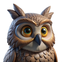 extraordinary modern Portrait of a wise owl with large eyes, intricate feathers, and a contemplative expression, lit by moonlight, in a nature photography style professional png