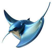 impressive classic A graceful manta ray gliding through the ocean, illuminated by underwater sunlight, in a dynamic, realistic style authentic png