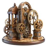 magnificent abstract Deconstructed clock tower, gears and cogs exposed, steampunk style, rust and decay, intricate detail, exclusive png