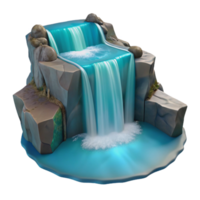 stunning classic A cascading waterfall plunging into a crystal-clear pool, long exposure, ethereal style authentic png