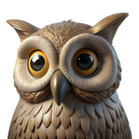 wonderful contemporary Portrait of a wise owl with large eyes, intricate feathers, and a contemplative expression, lit by moonlight, in a nature photography style original png