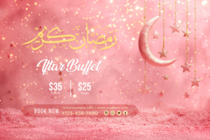 Ramadan Iftar Buffet Banner Design Celebrate Ramadan with elegance using our Ramadan Kareem psd