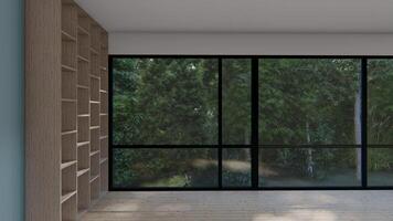 empty interior front room shadow wall space background mock up architecture sunlight. empty home modern window light floor video
