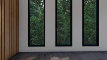 empty interior room shadow wall space 3d render background mock up architecture sunlight. empty home modern window light floor design apartment video