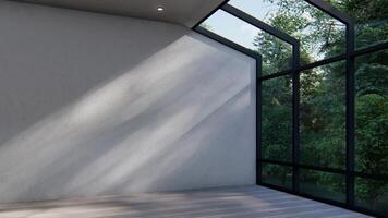 empty interior room a shadow wall space background mock up architecture sunlight. empty home modern window light floor design apartment video