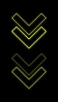 Abstract Neon Arrow Animation Yellow Color Loop video