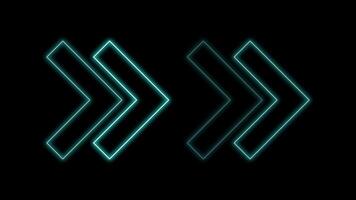 Abstract Neon Arrow Animation Cyan Color Loop video