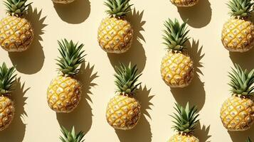 Fresh pineapples pattern with shadow photo