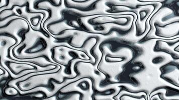 Thick white paint abstract background making waves against a black background. Loop sequence. 3D Animation video