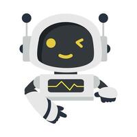Cute AI Robot with Blank Whiteboard vector